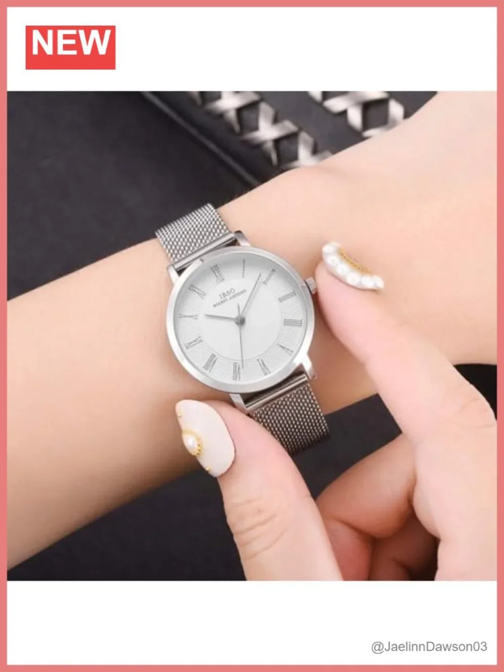 Ladies Stainless Steel Quartz Wristwatch Waterproof Mesh Bracelet Analog Watch